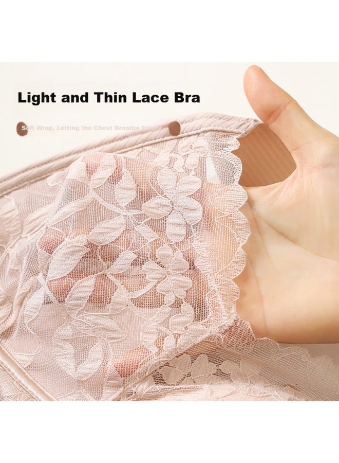 Gracewell Seamless Bra Women Summer Thin Push-up Bralette Anti-sagging Side Breast Gathering No Steel Ring Lace Bra - Image 1