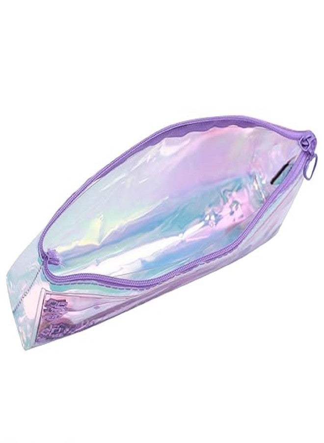 INSTABUYZ Unicorn Glitter Pencil Pouch with Zipper - Holographic Pencil Case for School Girls Kids - Large Capacity Pen Pencil Stationery Organizer Pouch (Blue Unicorn) - Image 3