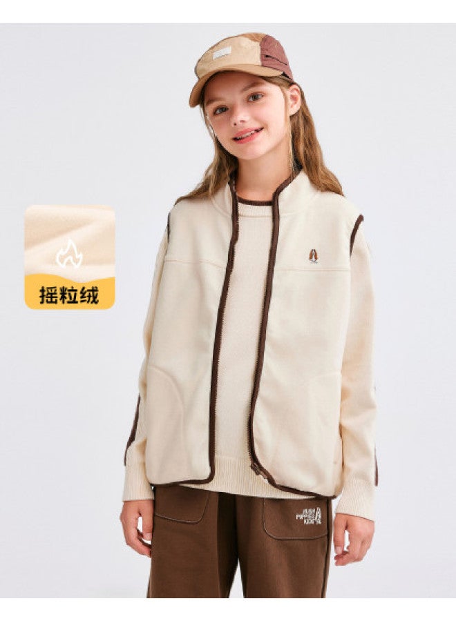 Hush Puppies Neutral Style Men's Women's Children's 25 Years New Autumn Winter Fleece Vest Children's Warm Inner Wear Vest Jacket - Image 1