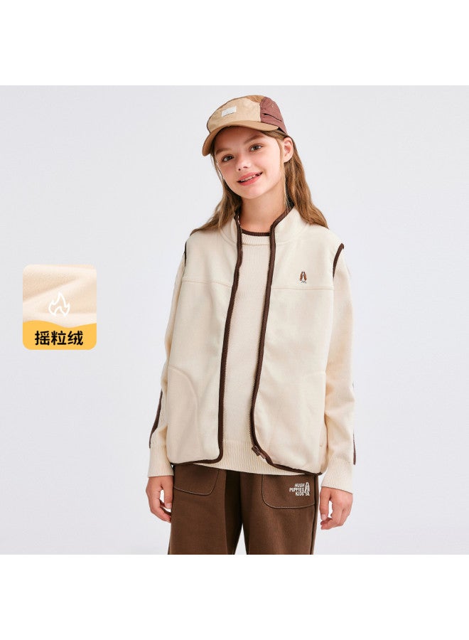 Hush Puppies Neutral Style Men's Women's Children's 25 Years New Autumn Winter Fleece Vest Children's Warm Inner Wear Vest Jacket - Image 2