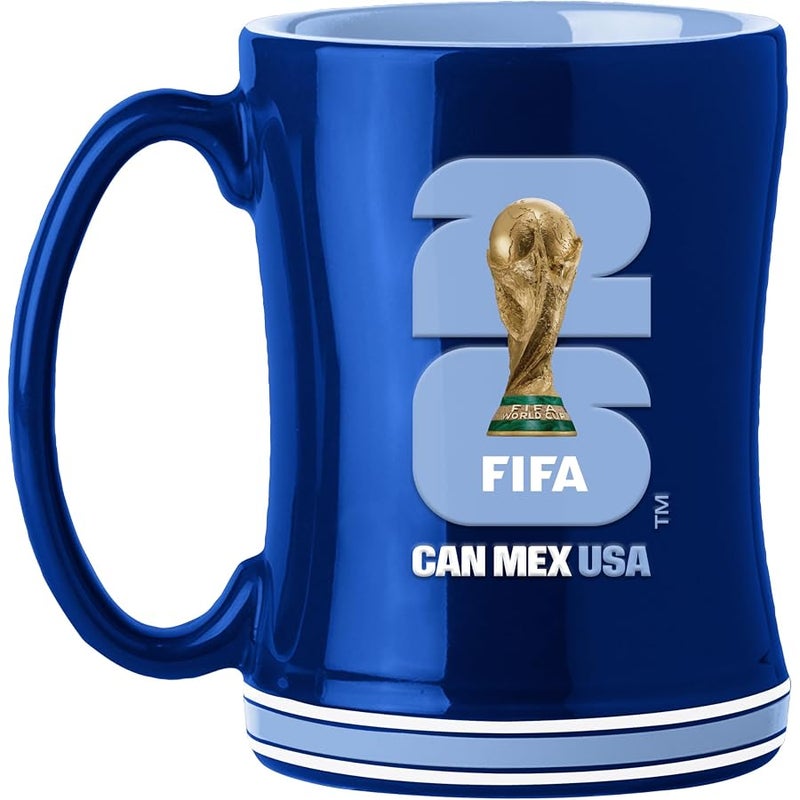 HONAV United States Soccer FIFA World Cup 2026 14oz Sculpted Relief Mug – Bold Ceramic Coffee Cup With Raised Design – Great Gift For USA Soccer Fans & Collectors - Image 1