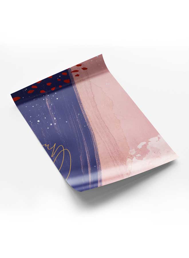 لوحة بوستر ديكور لوحة بدون فريم مع أربع قطع منفصلة من اللاصق ذو الوجهين تصميم رسم ملون غرفة النوم غرفة المعيشة وديكور المكتب - Image 1