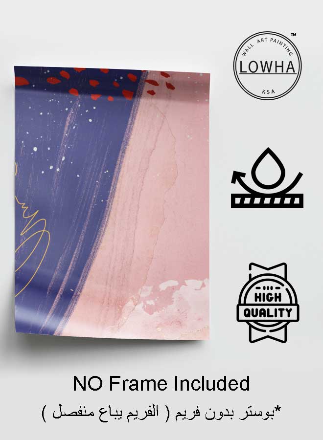 لوحة بوستر ديكور لوحة بدون فريم مع أربع قطع منفصلة من اللاصق ذو الوجهين تصميم رسم ملون غرفة النوم غرفة المعيشة وديكور المكتب - Image 3