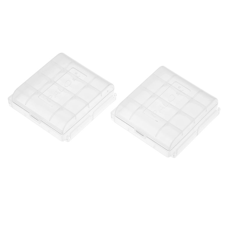 2PCS PALO Transparent AA Battery Storage Boxes Cases High-quality Containers Durable Plastic Battery Holders with Lids Hold 2 * 4 AA Batteries - Image 1