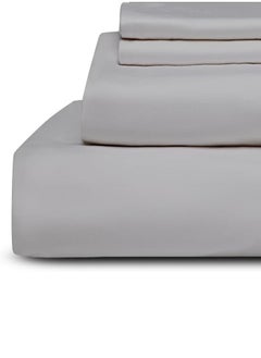RISHAHOME RISHAHOME 3 Piece Deep Pocketed Fitted Bedsheet Set Queen Size|Ash Grey Colour |1 Fittedsheet - 180x200+30 cm, 2 Pillowcases - 50x75 cm|Non allergic Microfiber for year-around use.  - Image 2