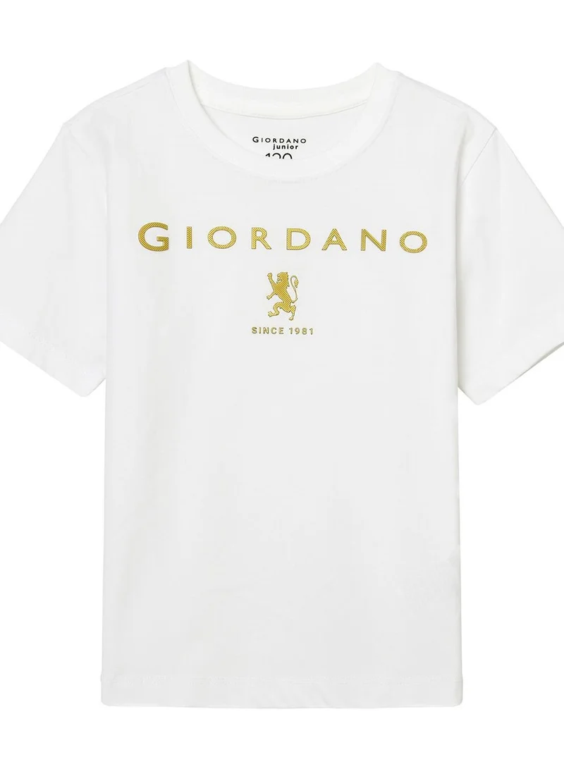GIORDANO Kids’ Signature Printed Crew Neck Cotton Jersey Tee