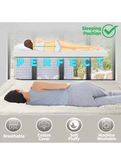 CULTIVER Cultiver Super Soft 600 GSM Quilted Microfibre Mattress PaddingTopper Breathable Hypoallergenic Mattresses Pad for Comfortable Sleep Single Bed Size 36x72 inch 3x6 feet Beige  - Image 4
