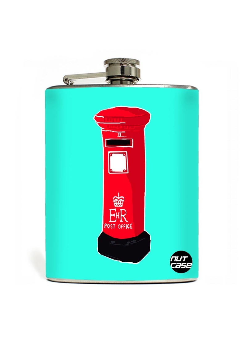 Nutcase Designer Hip Flask 9 Oz Nutcase with Free Funnel Along EHR Post Office  - Image 1