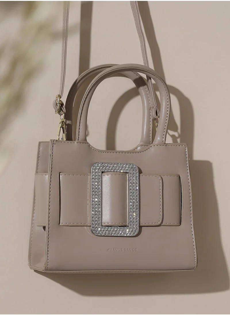 Haute Sauce Buckle Mini Handbag - Beige