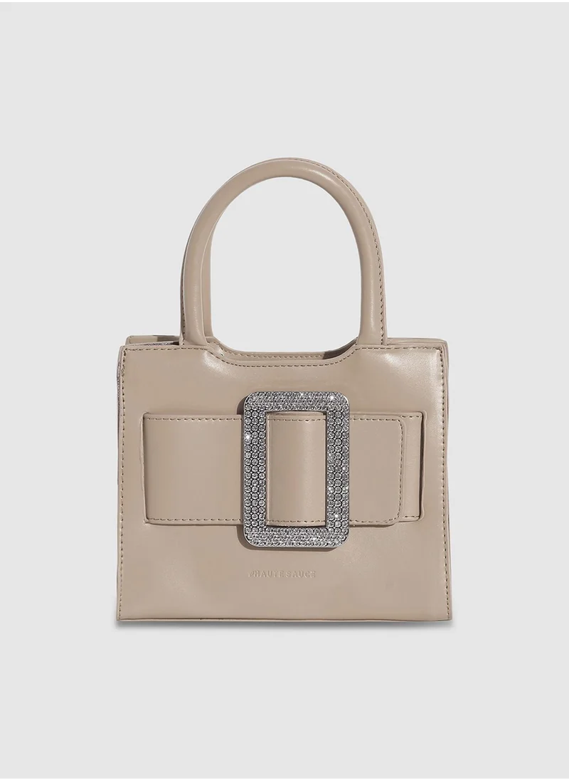 Haute Sauce Buckle Mini Handbag - Beige