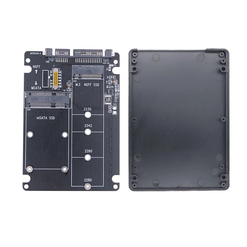 M.2 Solid State Ssd To Sata3 External Hard Disk Box Ngff Msata To Serial Port Adapter Dual-Use 2-In -1 - Image 2