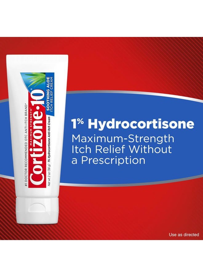 Cortizone 10 Cortizone-10 Maximum Strength Soothing Aloe Itch Relief Cream, 1% Hydrocortisone, Fast-Acting, Anti-Itch Cream for Bug Bites, Rash, Eczema, Psoriasis, Poison Ivy, Oak, Sumac, 2 oz (Pack of 4) - Image 4