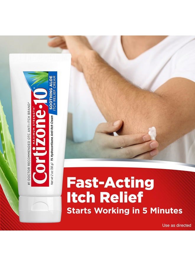 Cortizone 10 Cortizone-10 Maximum Strength Soothing Aloe Itch Relief Cream, 1% Hydrocortisone, Fast-Acting, Anti-Itch Cream for Bug Bites, Rash, Eczema, Psoriasis, Poison Ivy, Oak, Sumac, 2 oz (Pack of 4) - Image 3