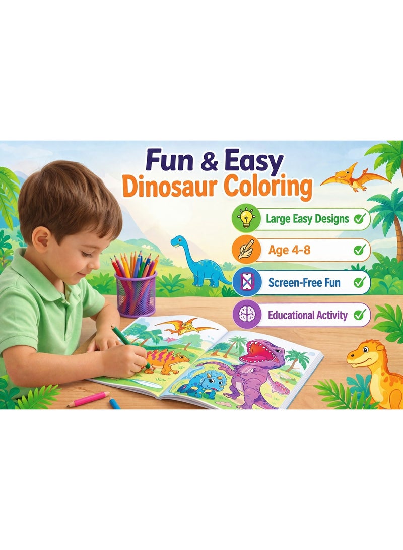 Capstro Kids Coloring Book – 60 Pages of Creative Fun for Coloring & Imaginative Play | Large Format Art Book for Children – Dinosaur Theme - Image 5