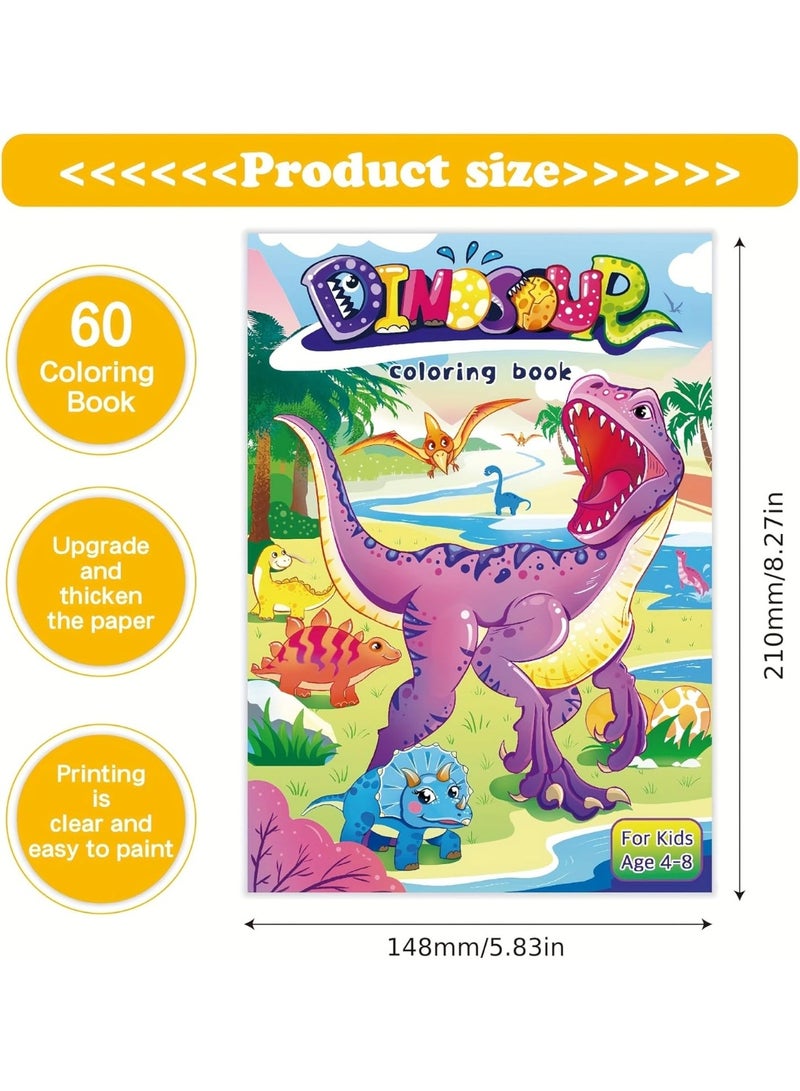 Capstro Kids Coloring Book – 60 Pages of Creative Fun for Coloring & Imaginative Play | Large Format Art Book for Children – Dinosaur Theme - Image 3