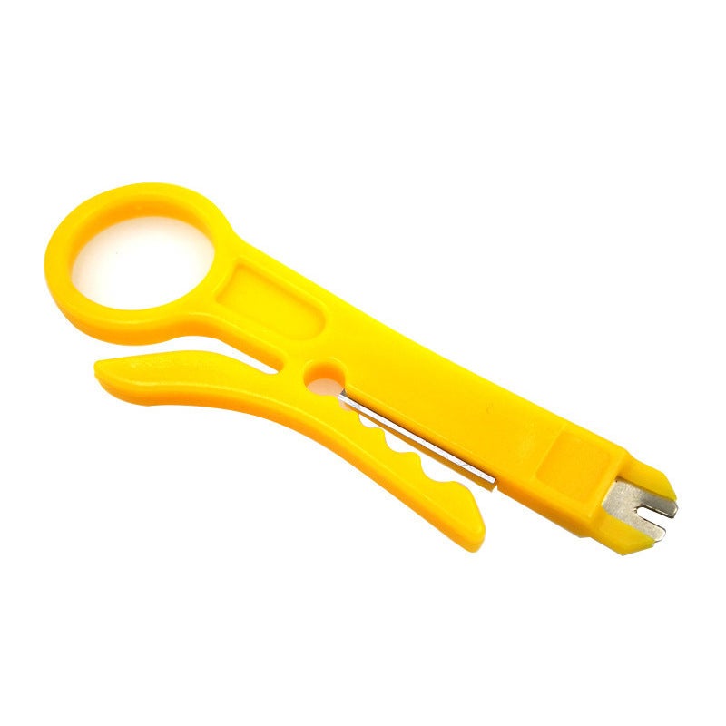 Portable Wire Stripper and Network Cable Crimping Tool, Dual Function, Yellow - Image 4