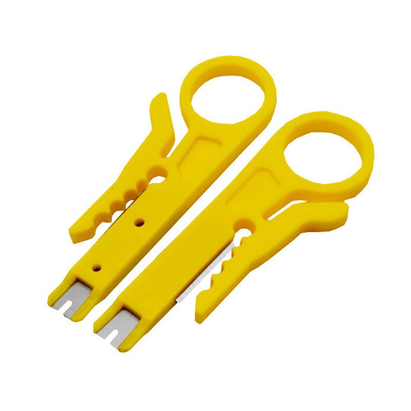 Portable Wire Stripper and Network Cable Crimping Tool, Dual Function, Yellow - Image 5