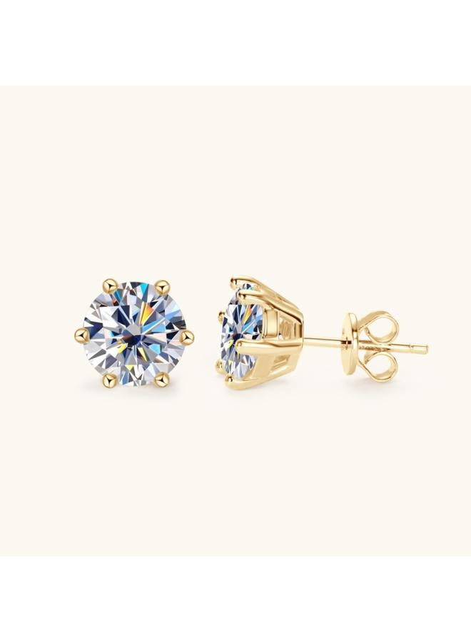 Special For D-color Six-claw Mosan Diamond Earrings Women's Explosions Design High-end Sense 925 Pure White Fungus Jewelry