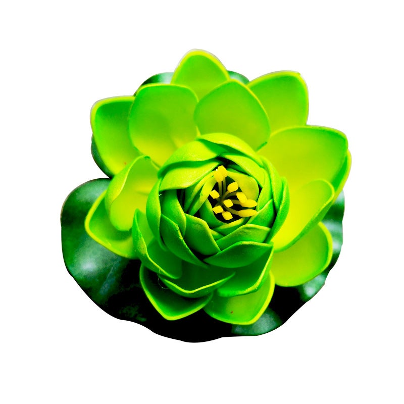 Generic 10cm Artificial Lotus Pond Decor Green
