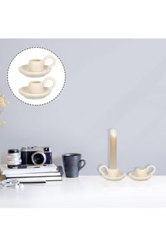 Excefore Ceramic Candle Holders, Decorative Candle Holders, Candlelight Dinner Decor, Candle Stability Bases, Handle Candle Holders, Candle Display Pieces, Housewarming Gifts, for Table, Centerpiece, Wedding  - Image 4
