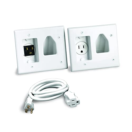 RCA DH150E RCA in-Wall Power Install and Cord Management Kit for Wall Mounted Flat Panel TVs, White - Image 1