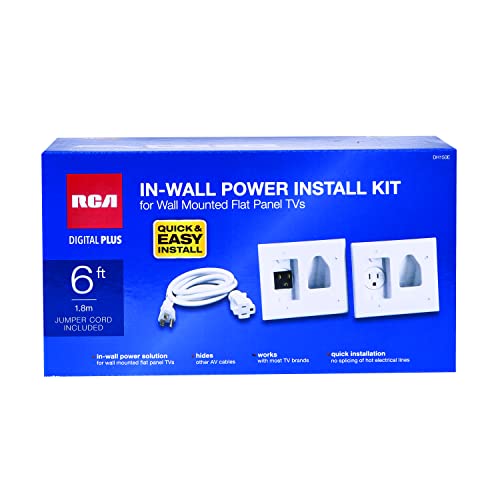 RCA DH150E RCA in-Wall Power Install and Cord Management Kit for Wall Mounted Flat Panel TVs, White - Image 4