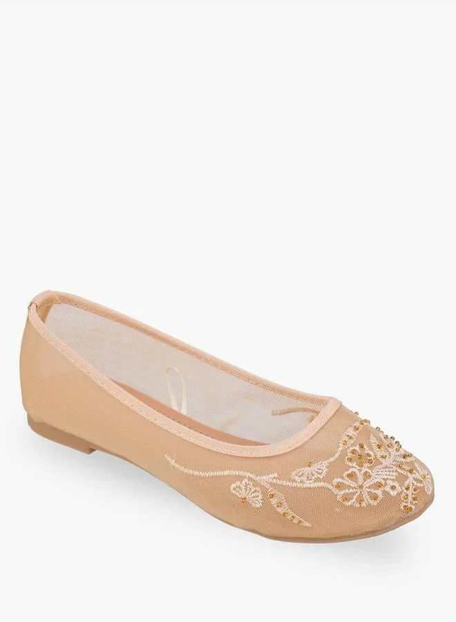 Flora Bella By Shoexpress BEIGE Girls Slip-On Ballerina Shoes for Women | Best Price UAE