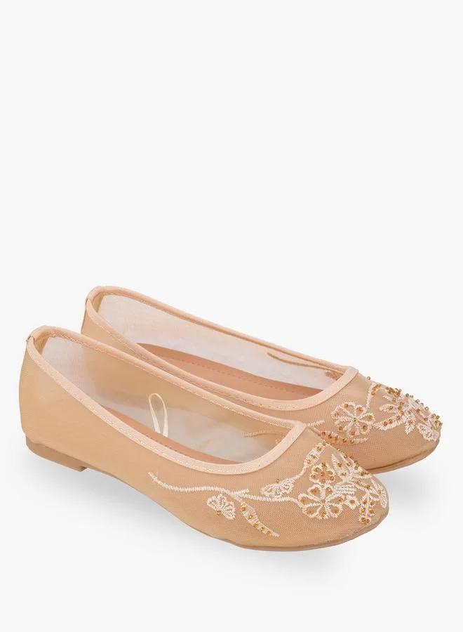 Flora Bella By Shoexpress BEIGE Girls Slip-On Ballerina Shoes for Women | Best Price UAE