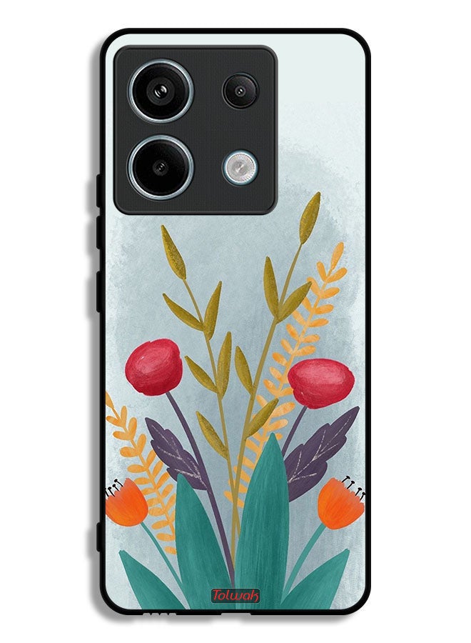 Tolwak Xiaomi Redmi Note 13 Pro Protective Case Cover Plants Drawing Art - Image 1