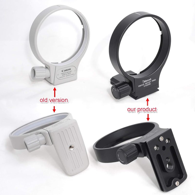 iShoot Tripod Mount Ring, 78mm Lens Collar Support for Canon EF 70-200mm f/2.8L is/II/III USM, 100-400mm f/4.5-5.6L is USM and 300mm f/4L is USM Lens, Built-in Arca-Swiss Type Quick Release Plate - Image 5