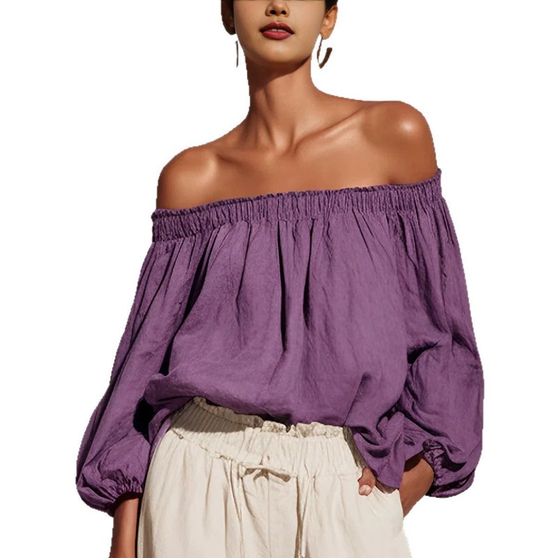 Women's Off-Shoulder Lantern Sleeve Blouse