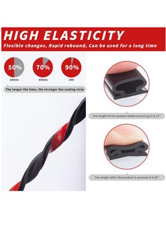 Oasisgalore 23ft D-Shape Self-Adhesive Door Seal Strip for Large Gaps, Easy-Cut, Black  - Image 4