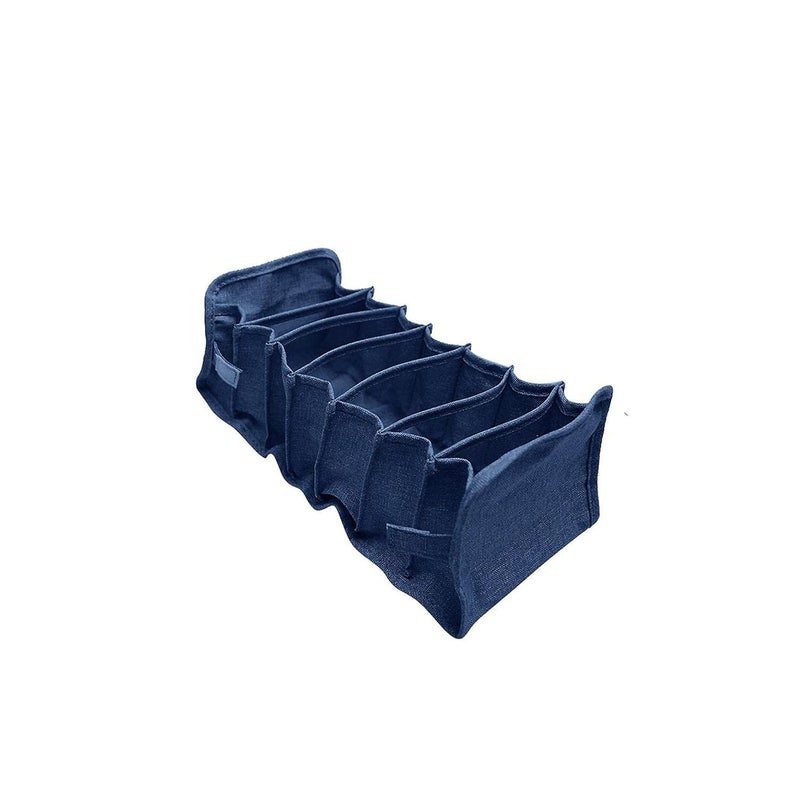 neuf mart NEUF MART Blue Color Fabric Rectangular Collapsible Foldable Box Wardrobe Storage Organizer Bag for Shirts Trousers tie Belt for Storage Best for Wardrobe Storage - Image 2