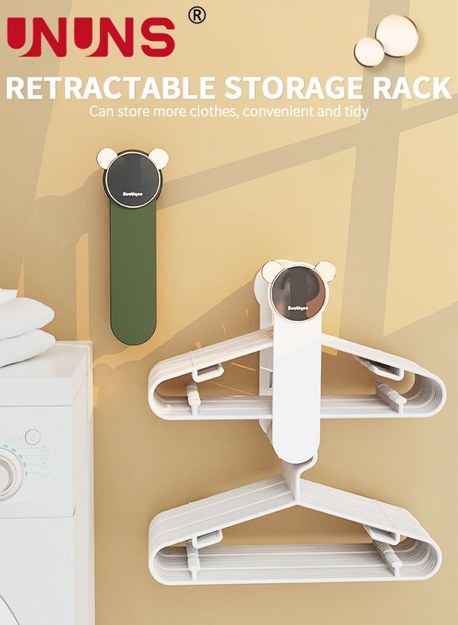 UNUNS Hanger Organizer Rack,2-Pack Wall-Mounted Stretchable Clothes Rack Organizer,Hanger Stacker For Laundry Room Closet Dry Cleaning Room - Image 2