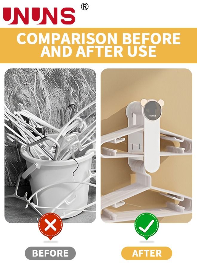 UNUNS Hanger Organizer Rack,2-Pack Wall-Mounted Stretchable Clothes Rack Organizer,Hanger Stacker For Laundry Room Closet Dry Cleaning Room - Image 3