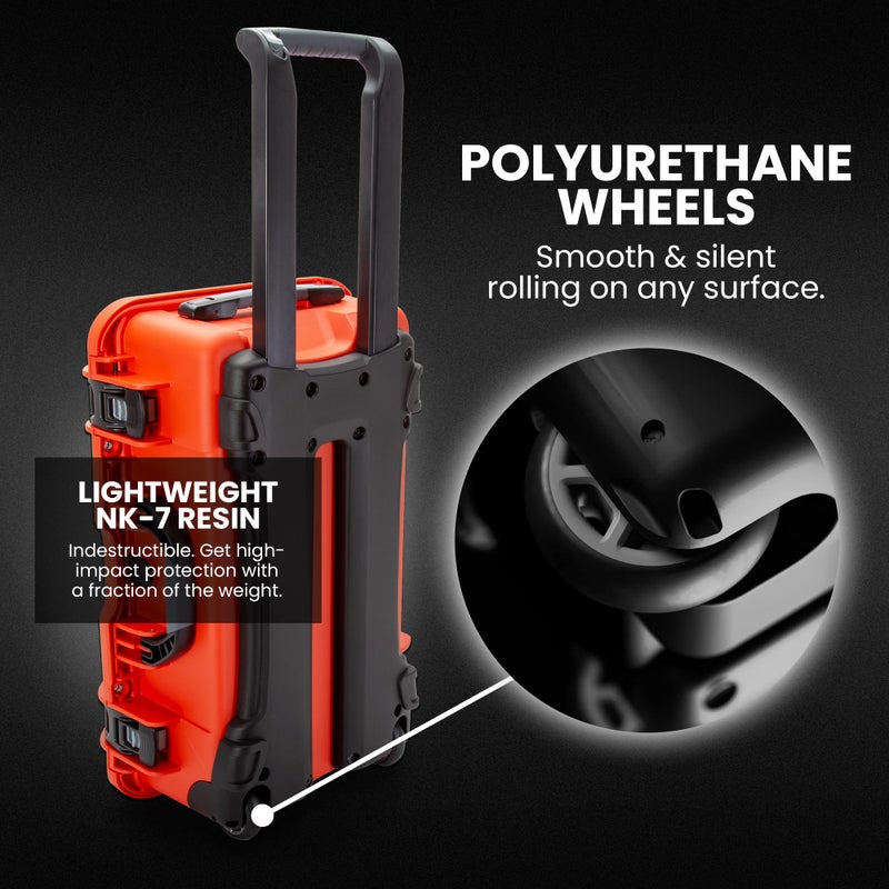 Nanuk Wheeled Series 935 Lightweight NK-7 Resin Waterproof Hard Case with Lid Organizer and Padded Dividers, Orange - Image 2