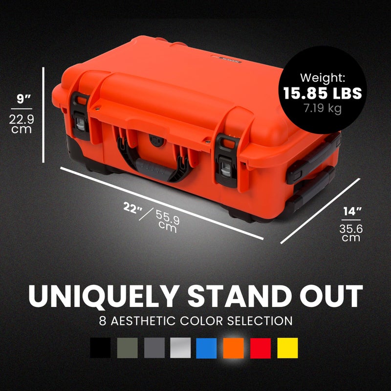 Nanuk Wheeled Series 935 Lightweight NK-7 Resin Waterproof Hard Case with Lid Organizer and Padded Dividers, Orange - Image 5