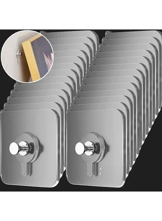 Transparent Heavy Duty No Drill Waterproof Rust Proof Hooks 20 Pack - Image 1