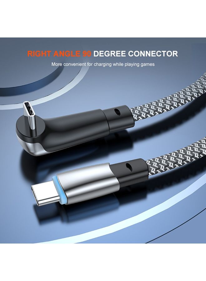 ENKAY PD30W Elbow Type-C to 8 Pin Fast Charging Data Braid Cable with Indicator Light, Length:2m - Image 3
