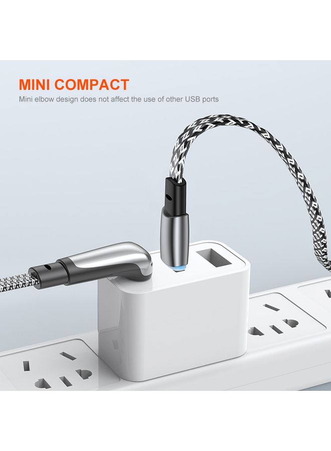 ENKAY PD30W Elbow Type-C to 8 Pin Fast Charging Data Braid Cable with Indicator Light, Length:2m - Image 4
