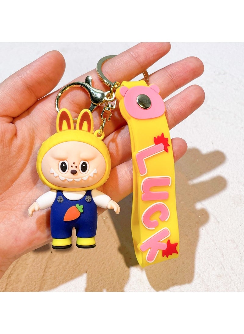 LABUBU LABUBU Dress-Up Series Keychain – Cute Bucktooth Cartoon Pendant – Collectible Toy for Bag & Car Decoration（LABUBU Dress-up Series – Ver. 2） 