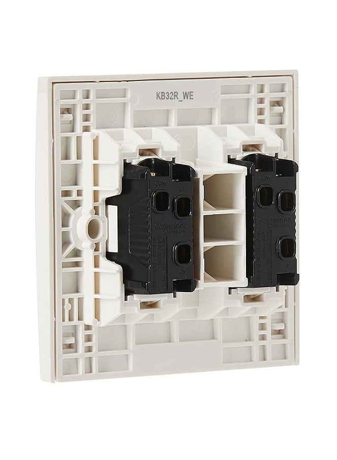 Schneider Electric KB32R Vivace White - 2-way plate switch 2 gang - 16AX - white - Image 2