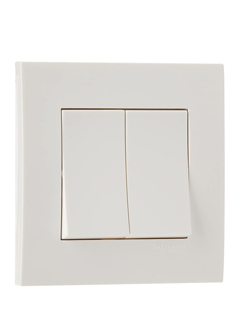 Schneider Electric KB32R Vivace White - 2-way plate switch 2 gang - 16AX - white - Image 1