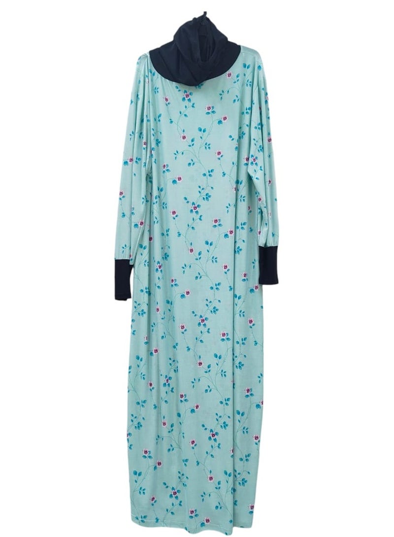 Dee's Fashion Women's printed Prayer Gown, Full Length Modest Islamic Robe, Long Sleeves, Comfortable and Elegant  - Image 2