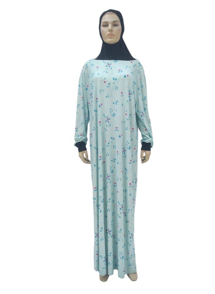 Dee's Fashion Women's printed Prayer Gown, Full Length Modest Islamic Robe, Long Sleeves, Comfortable and Elegant  - Image 3