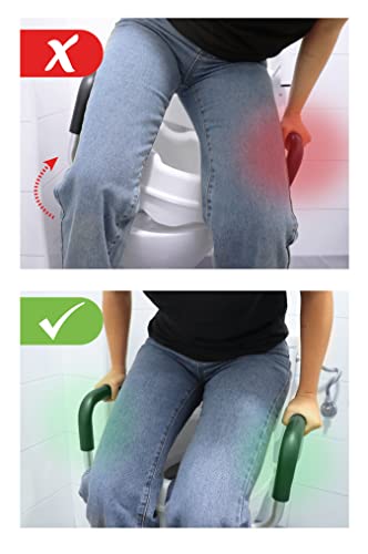 PEPE Mobility مقعد مرحاض مرتفع من PEPE Mobility مع مقابض وغطاء لكبار السن 4 بوصات يناسب المقعد الدائري والممدود حتى 15 بوصة مع دعامات قوية مساعدة طبية - Image 5