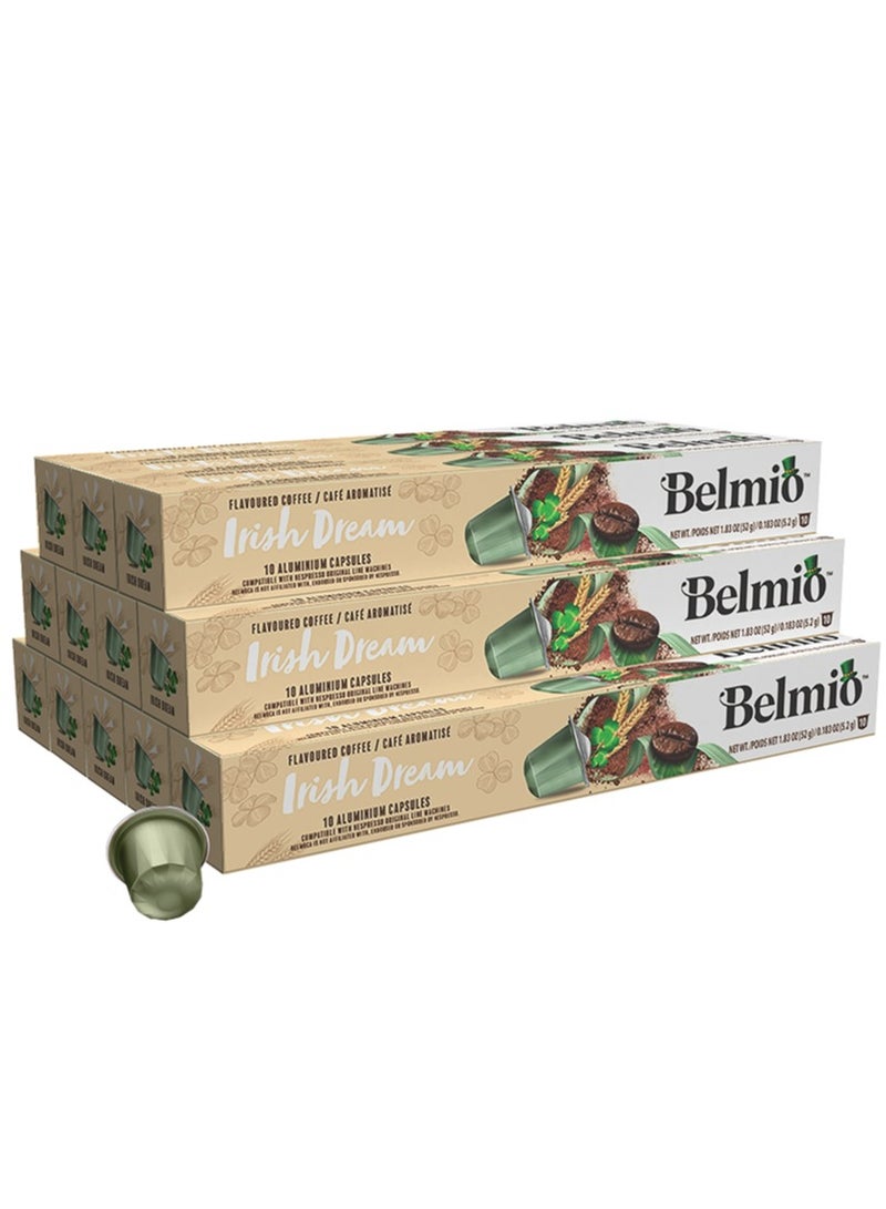 Belmio Irish Cream Flavoured Collection Coffee Capsules Pack of 12 (120 Capsules) - Compatible with Nespresso Original Line Machines - Image 1