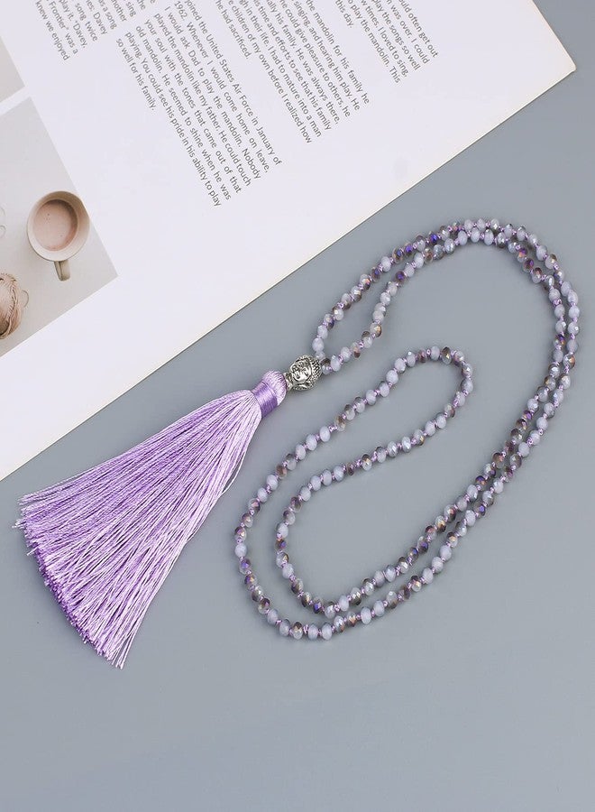 KELITCH Tassel Necklace Buddha Pendant Crystal Necklace Handmade Women Jewelry - Image 2