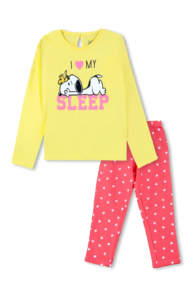ترو كير بيجامة نوم كاملة الأكمام للبنات من  أحب نومي