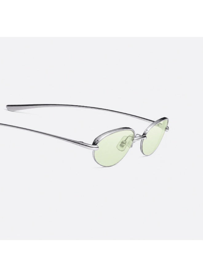 جنتل مونستر نظارات شمسية بيضاوية من Gentle Monster Kota Col.02 53 بإطار معدني فضي وعدسات بلون الليمون الفاتح، مناسبة للجنسين - Image 3